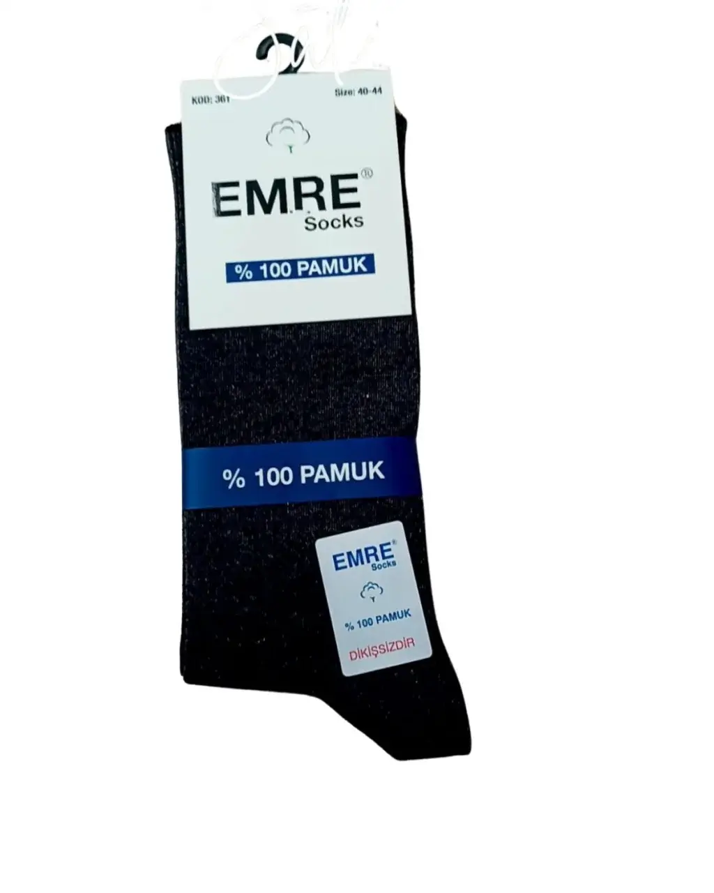 EMRE %100 PAMUKLU SOKET ERKEK ÇORABI SİYAH - STANDART